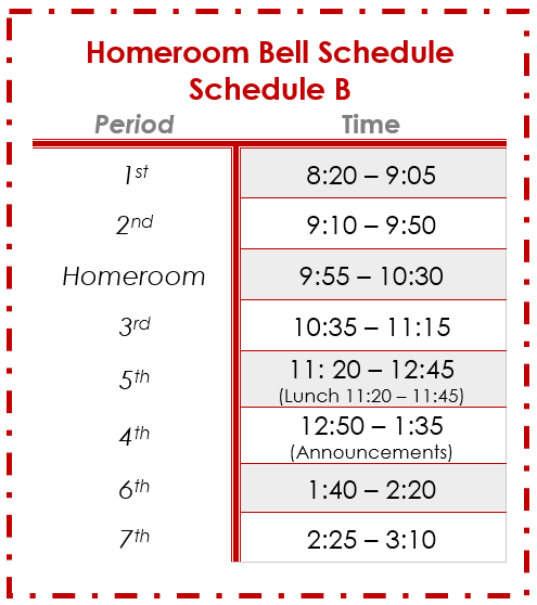 24-25 Bell Schedule B